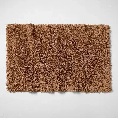 24"x40" Melange Looped Bath Rug Warm Brown - Casaluna