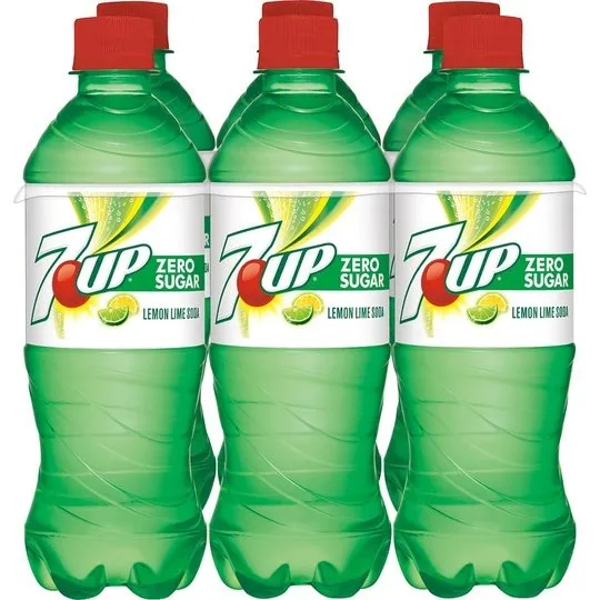 7UP Zero Sugar Lemon Lime Soda, .5 L  bottles, 6 pack