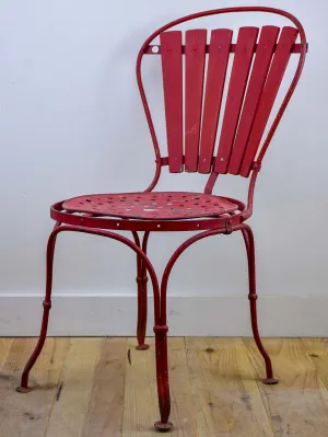 Antique French garden chair - red