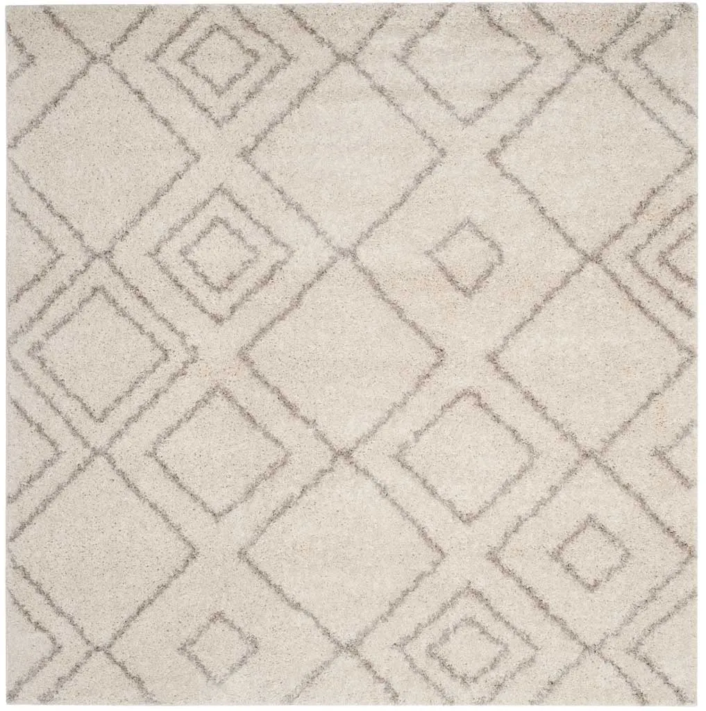 Arizona Shag Diamond Ivory/Beige Area Rug