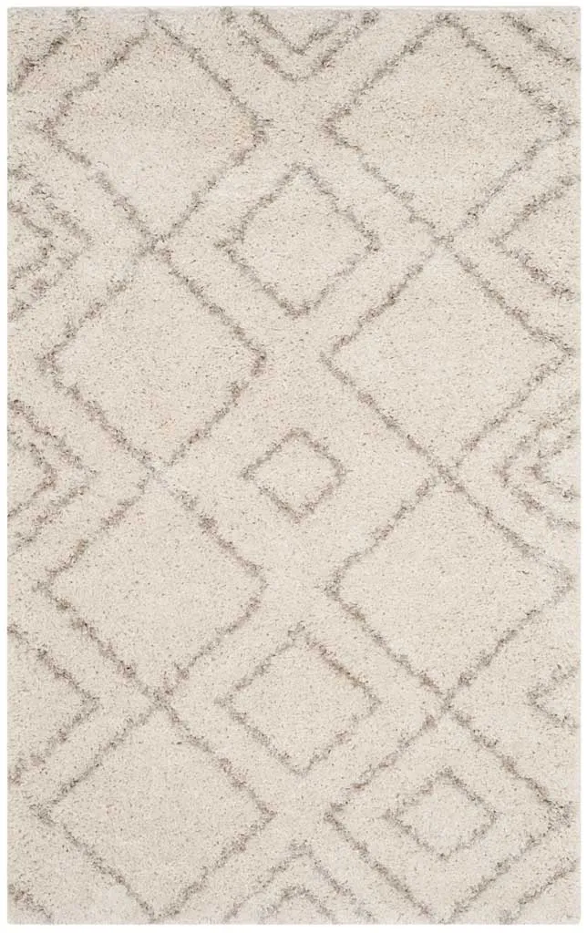 Arizona Shag Diamond Ivory/Beige Area Rug