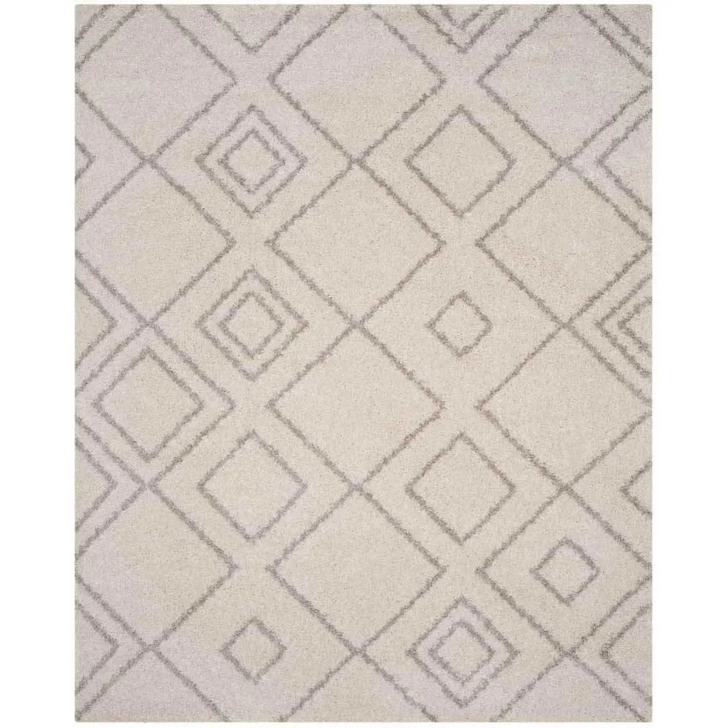 Arizona Shag Diamond Ivory/Beige Area Rug