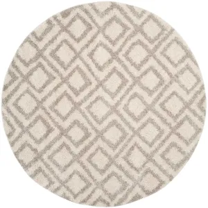 Arizona Shag Ivory/Beige Round Rug