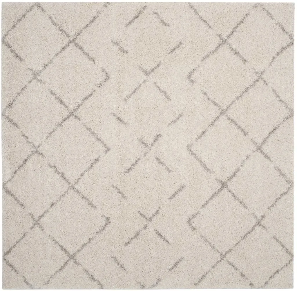 Arizona Shag Lattice Ivory/Beige Area Rug