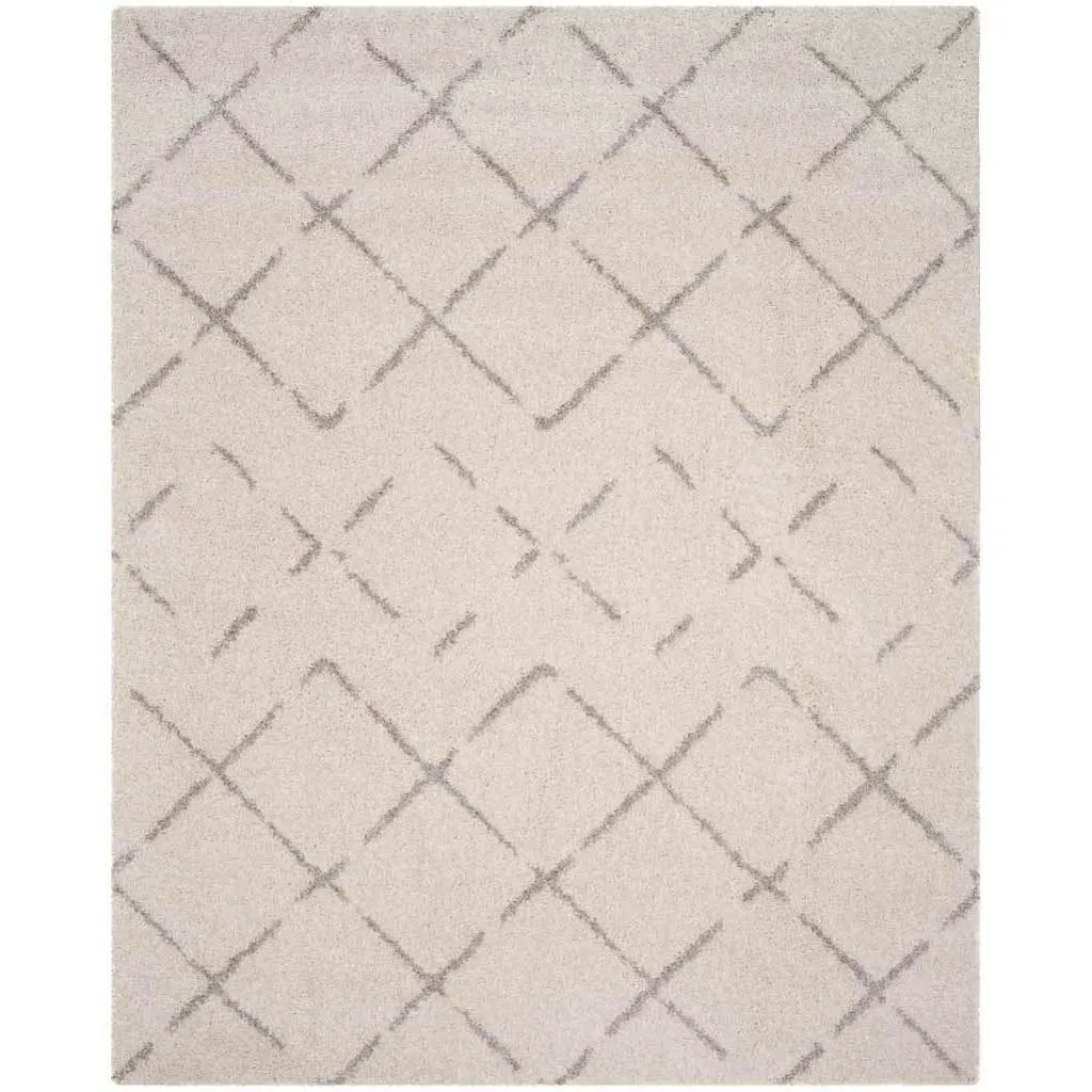 Arizona Shag Lattice Ivory/Beige Area Rug