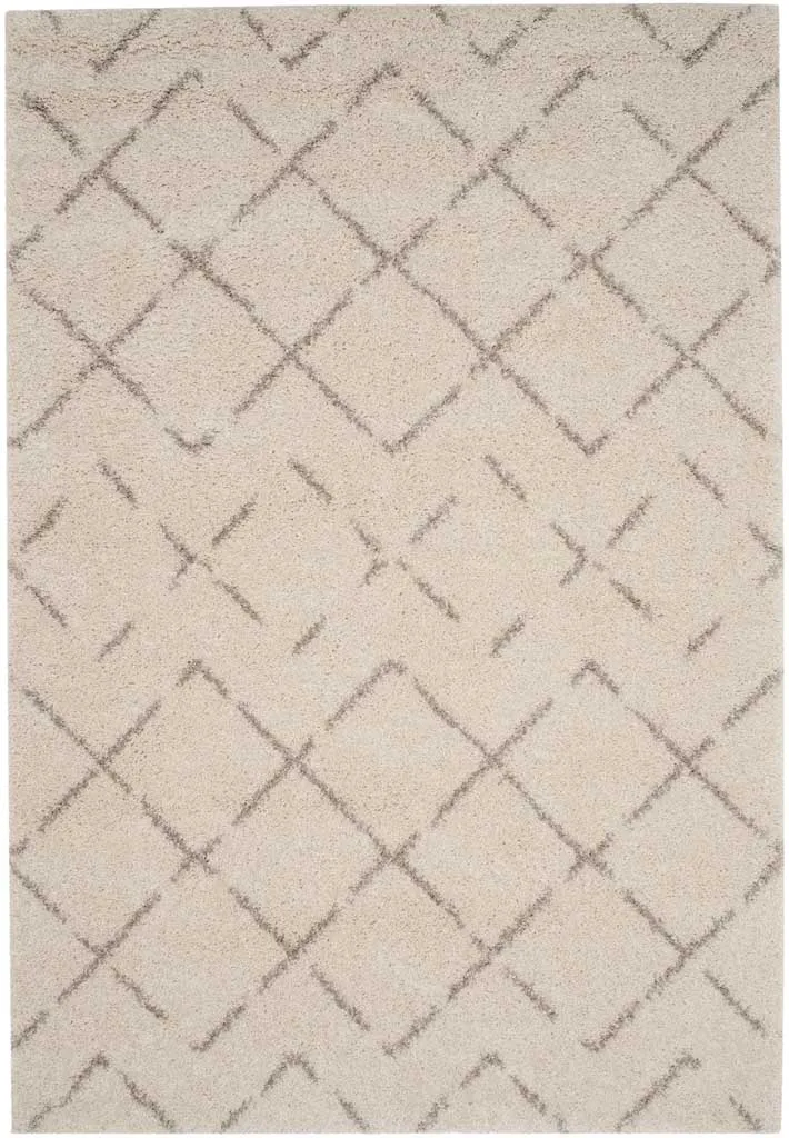 Arizona Shag Lattice Ivory/Beige Area Rug