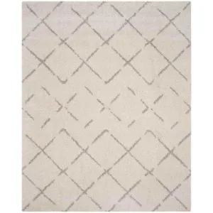 Arizona Shag Lattice Ivory/Beige Area Rug