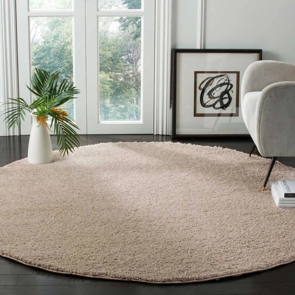 Arizona Shag Light Beige Round Rug