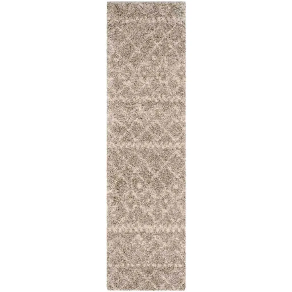 Arizona Shag Tribal Gray/Ivory Runner Rug