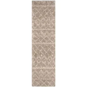 Arizona Shag Tribal Gray/Ivory Runner Rug