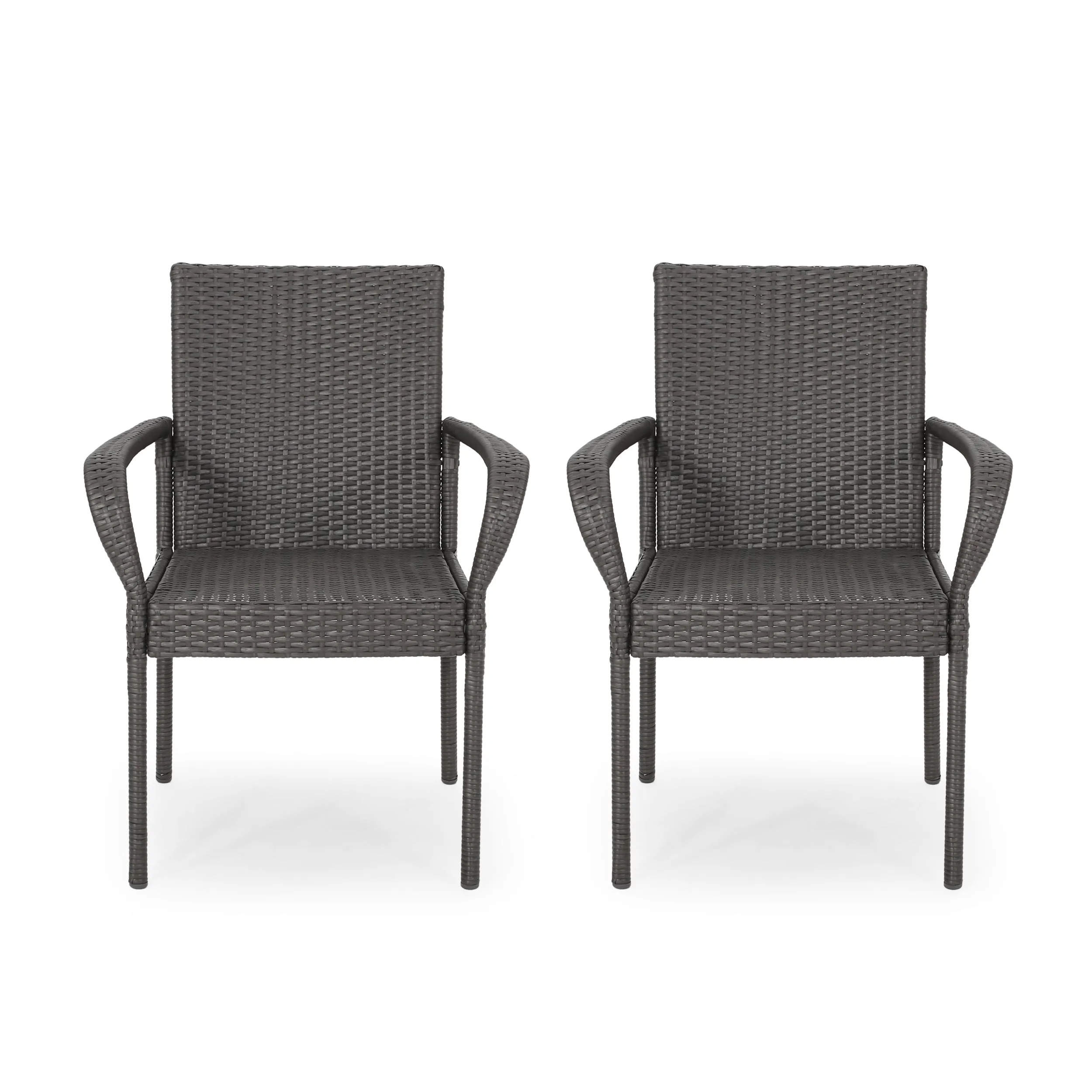 Bannon Outdoor Contemporary Wicker Dining Chair (Set of 2)