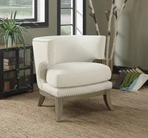 Barrel Back Accent Chair White And Weathered Grey - 902559