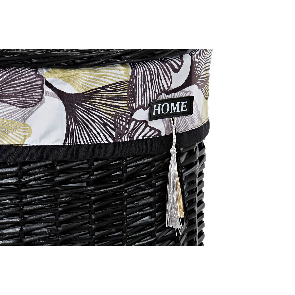 Basket set DKD Home Decor Black Multicolour wicker 51 x 37 x 56 cm 5 Pieces