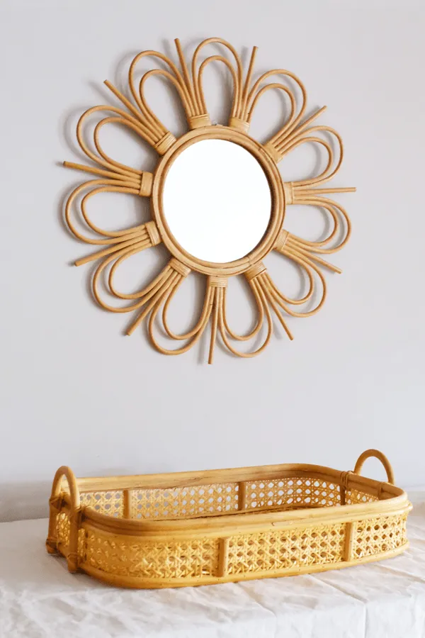 Bong Cane Woven Natural Rattan Tray