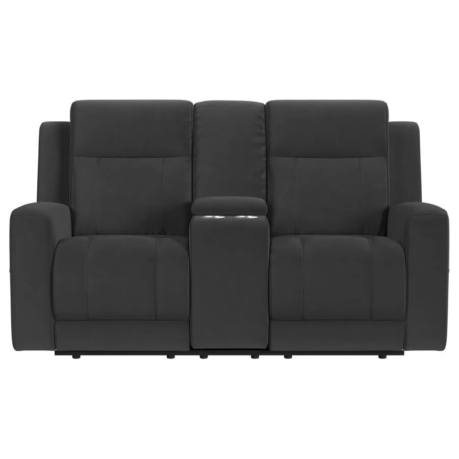 Brentwood 3-piece Upholstered Reclining Sofa Set Black