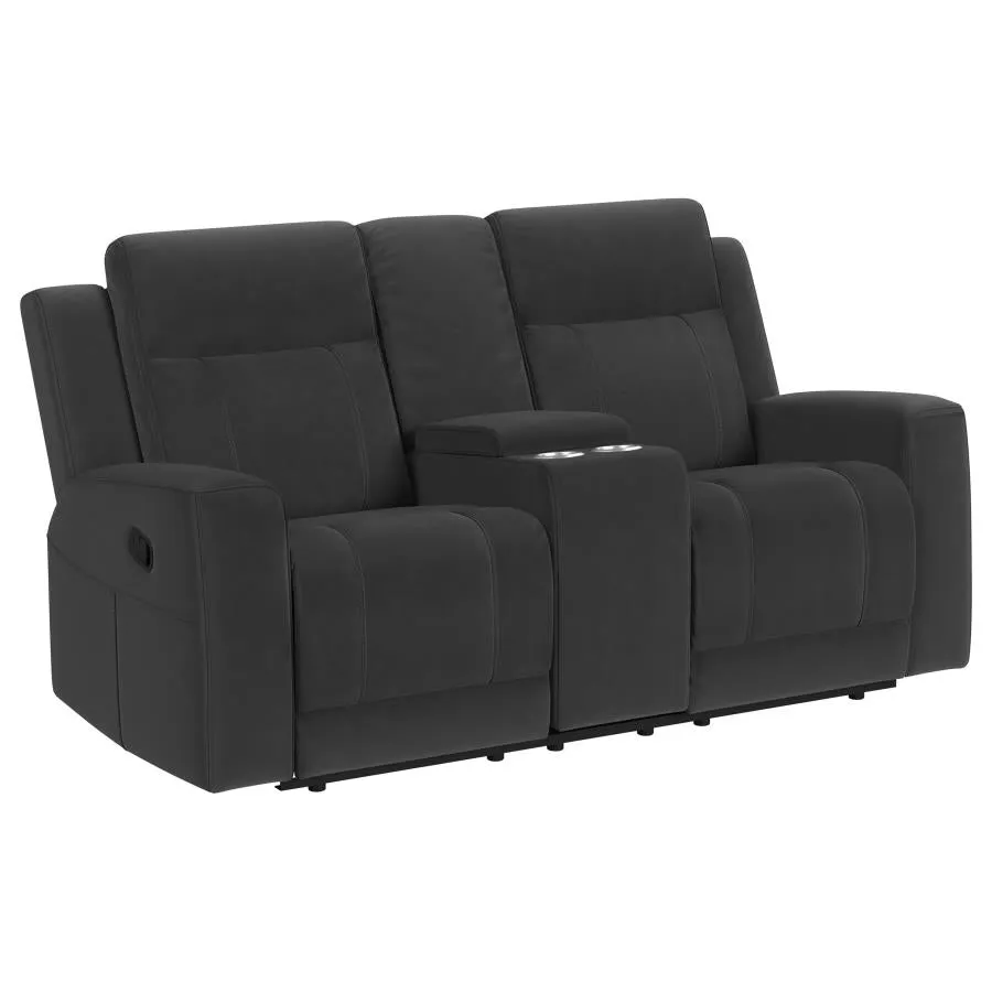 Brentwood 3-piece Upholstered Reclining Sofa Set Black