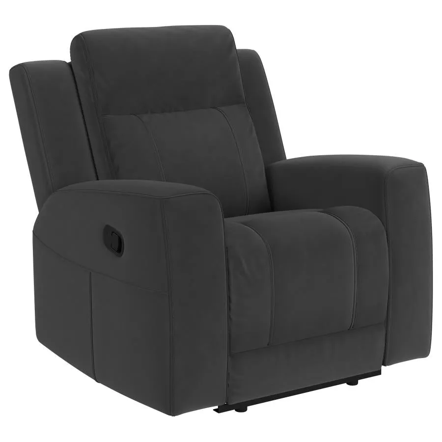 Brentwood 3-piece Upholstered Reclining Sofa Set Black