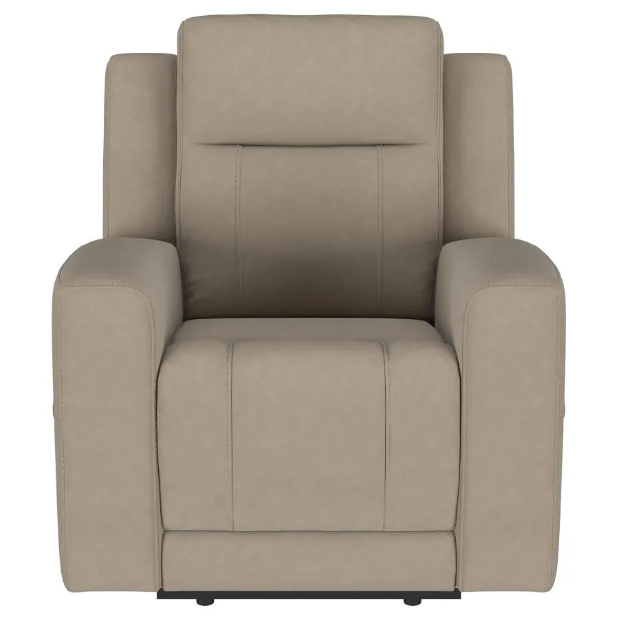 Brentwood 3-piece Upholstered Reclining Sofa Set Taupe