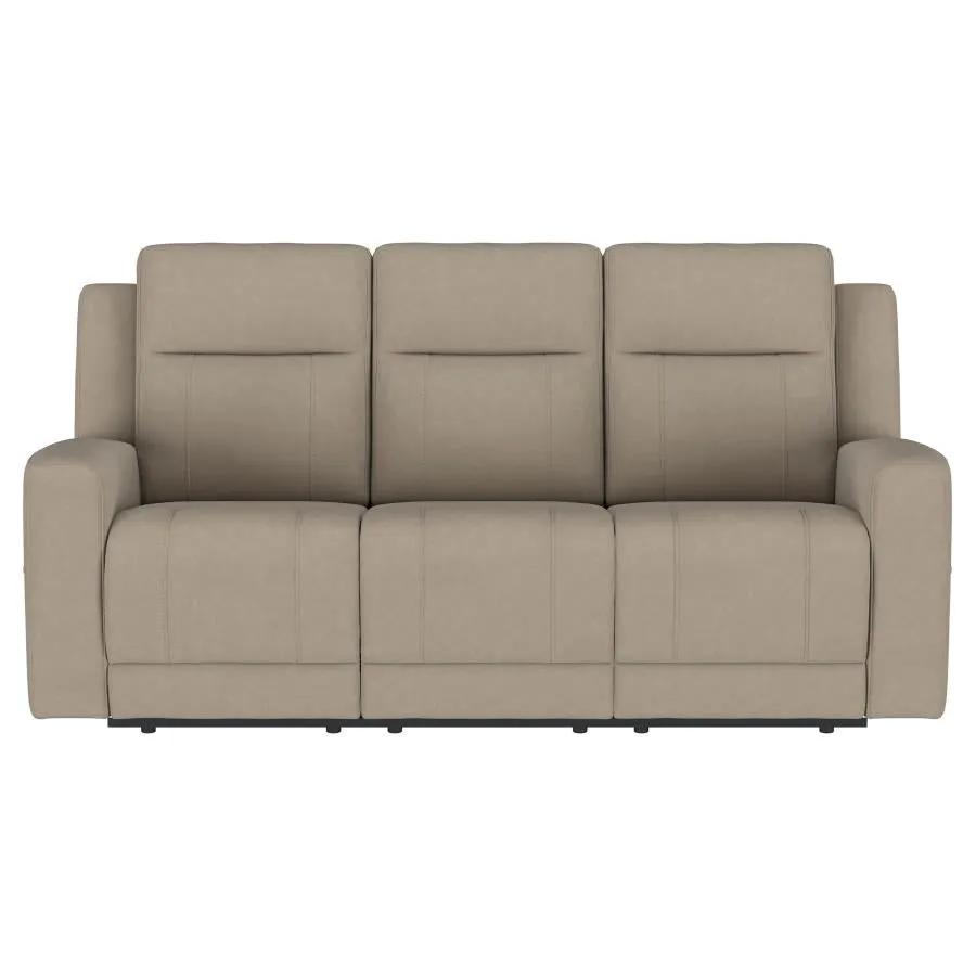 Brentwood 3-piece Upholstered Reclining Sofa Set Taupe