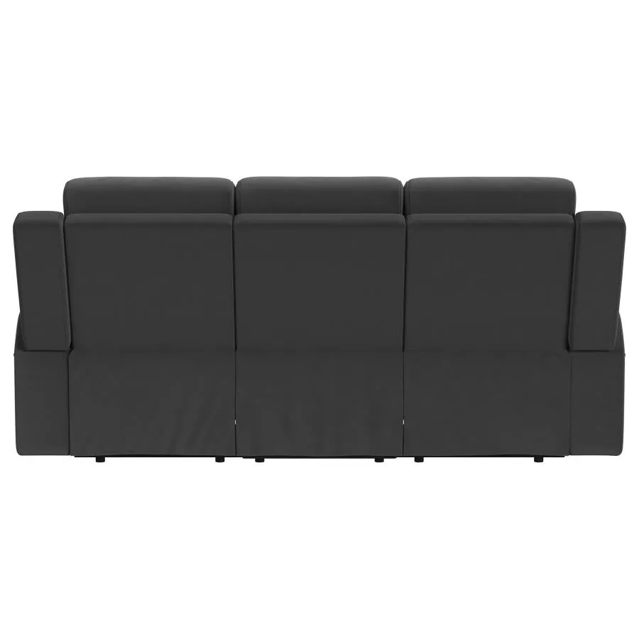 Brentwood Upholstered Motion Reclining Sofa Black