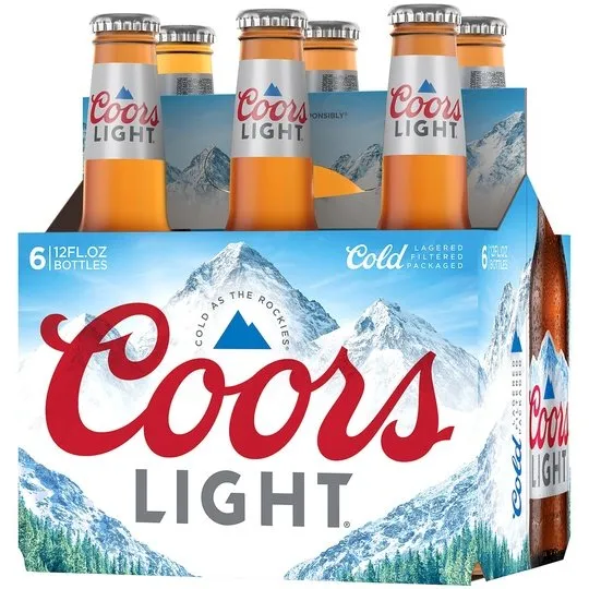 Coors Light Lager Beer, 6 Pack, 12 fl oz Bottles, 4.2% ABV