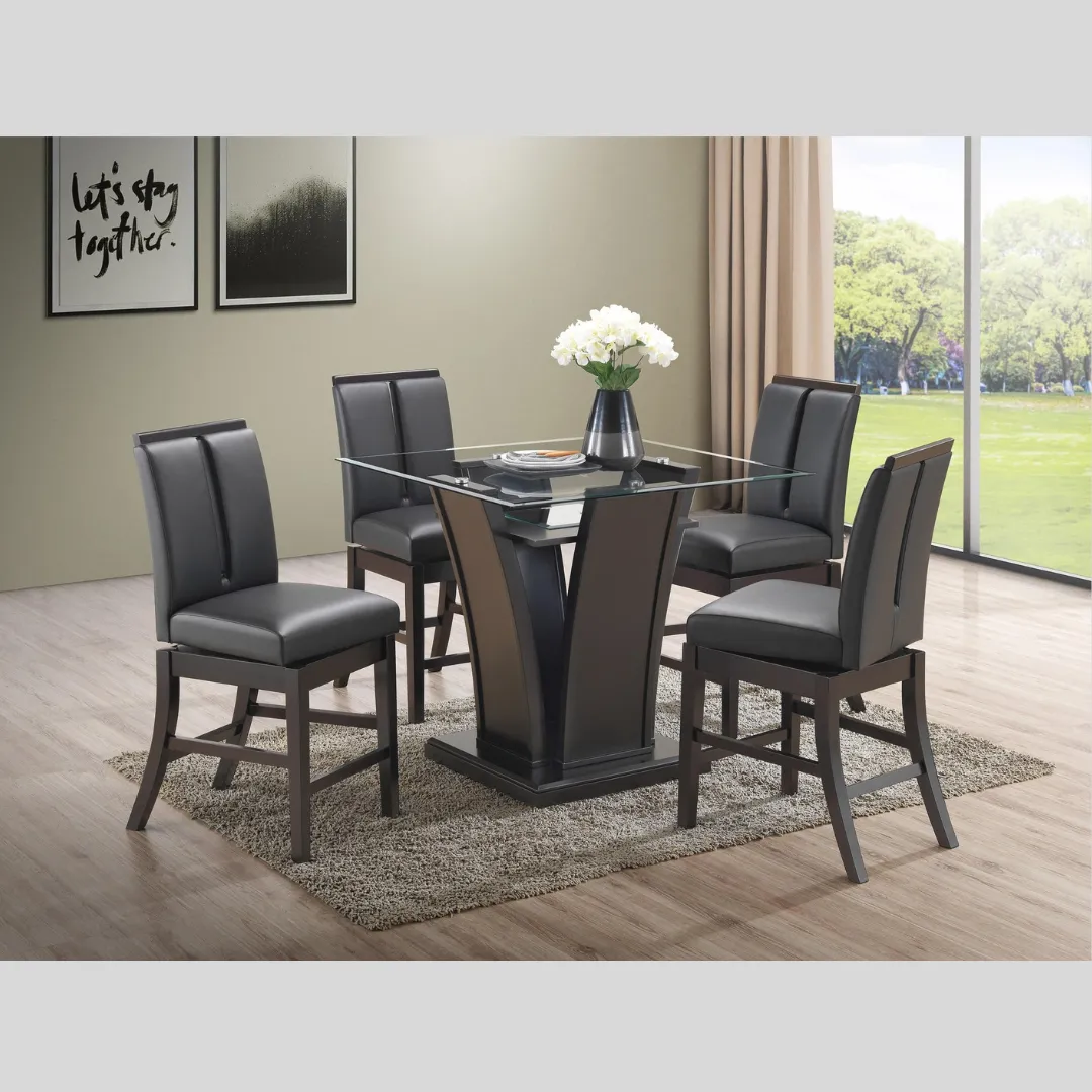 Counter Height Glass Dining Set