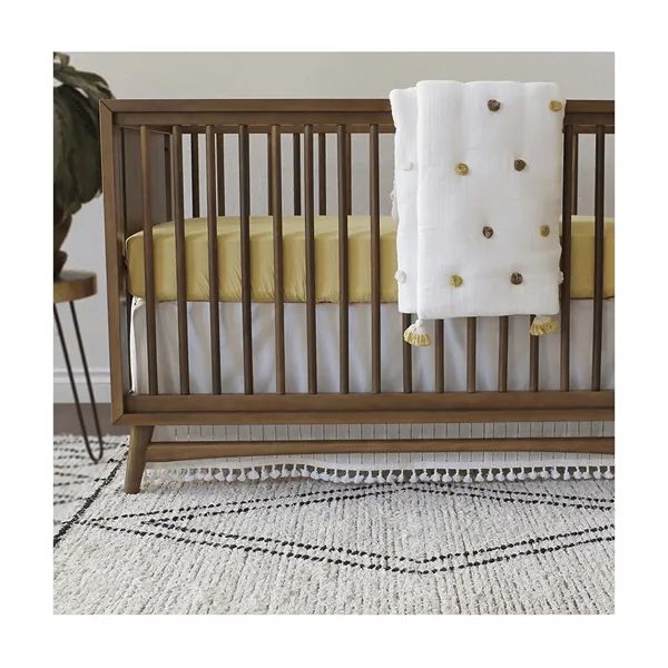 Crane Pom Pom Quilted Baby Blanket - Kendi