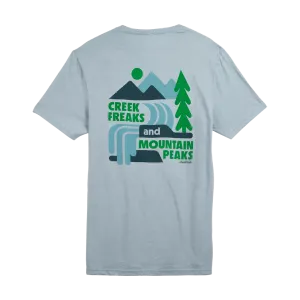 Creek Freaks & Mountain Peaks Tee - Light Blue