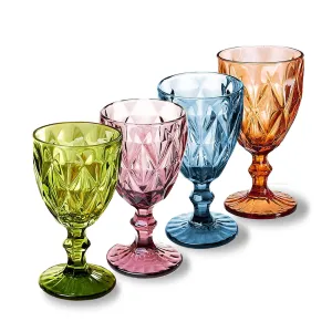 Custom Wholesale Colored Goblet Wine Glasses