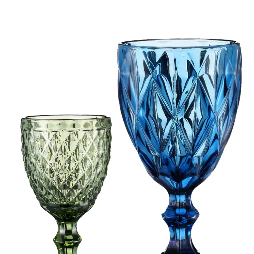 Custom Wholesale Colored Goblet Wine Glasses