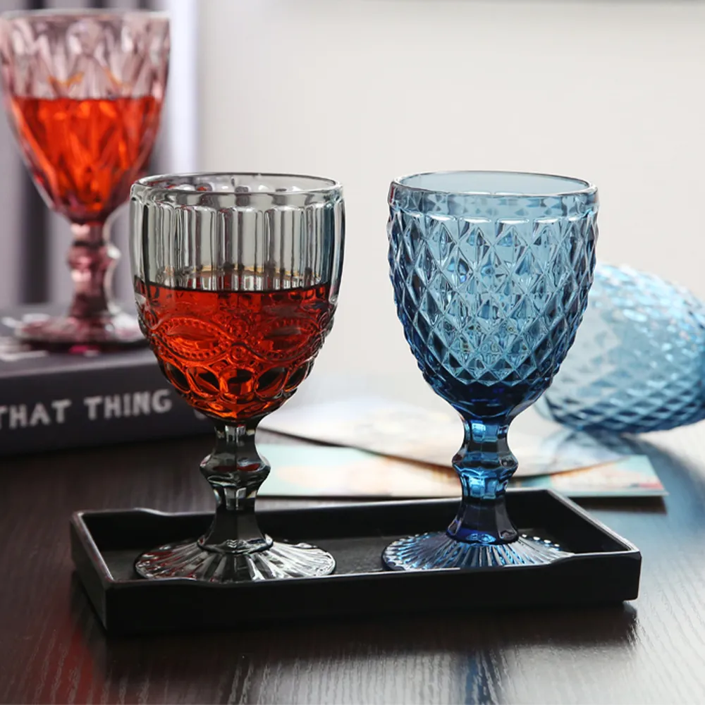 Custom Wholesale Colored Goblet Wine Glasses