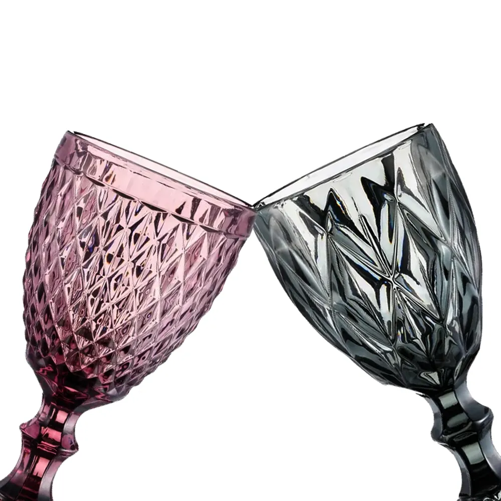 Custom Wholesale Colored Goblet Wine Glasses