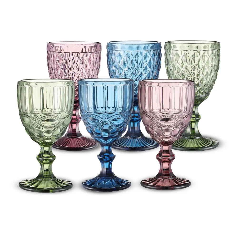 Custom Wholesale Colored Goblet Wine Glasses