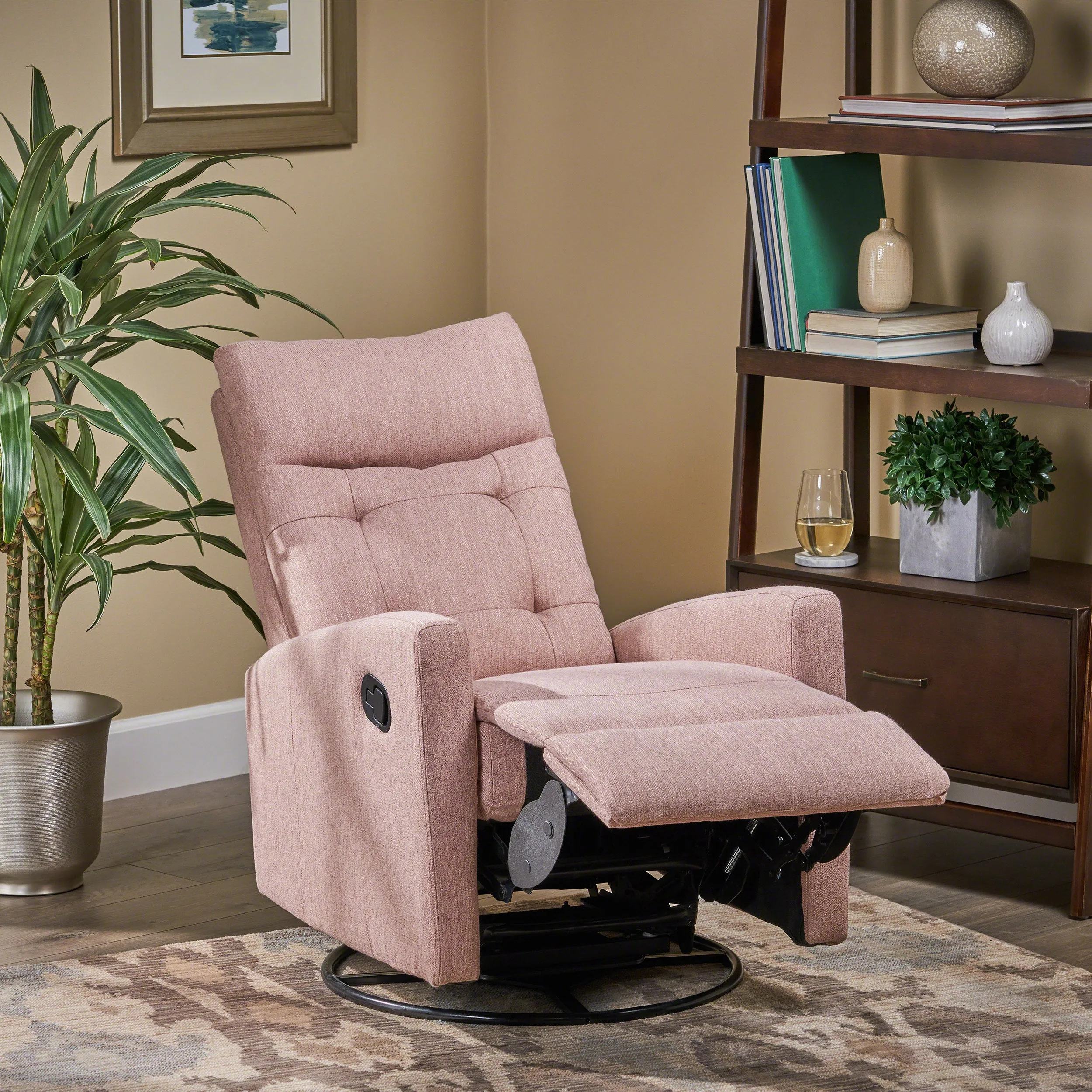 Dash one Recliner Chair with Swivel - Blush