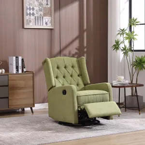 Davina Swivel Rocking Recliner Chair - Olive Green