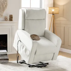 Dean Farmhouse Modern Lift Assist Power Recliner with Rear Wheels