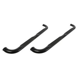 Dee Zee Oval Tube Step Bars - 4" OD - Stainless - Black Powder Coat - Extended Cab - GM Full-Size Truck 1999-2018 (Pair)