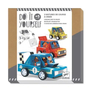 Do it Yourself 3 Racing Cars to Create Kit by Djeco