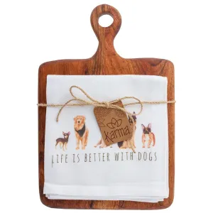 Dog Tea Towel & Cutting Board Set