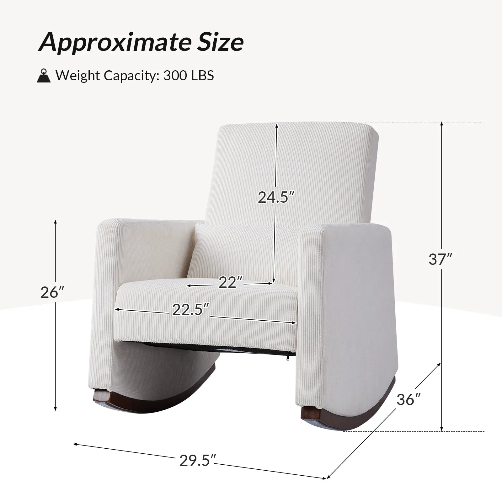 Ed Modern Nursery Rocking Chair with Durable and Stable Frame