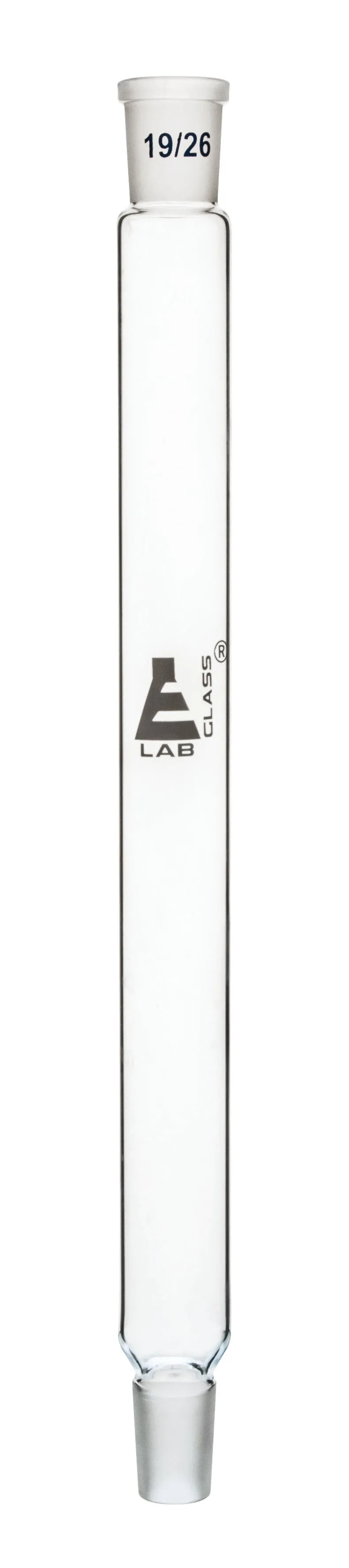 Eisco Labs - Air Condenser, Boro Glass, 20cm Length, Socket Size 19/26 & Cone Size 19/26, Laboratory Glassware for Distillation, Chemistry, Scientific Experiments, Glass Condenser with Ground Joint Fittings