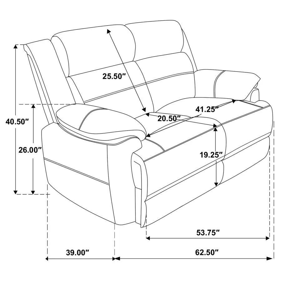 Ellington Upholstered Padded Arm Loveseat Dark Brown