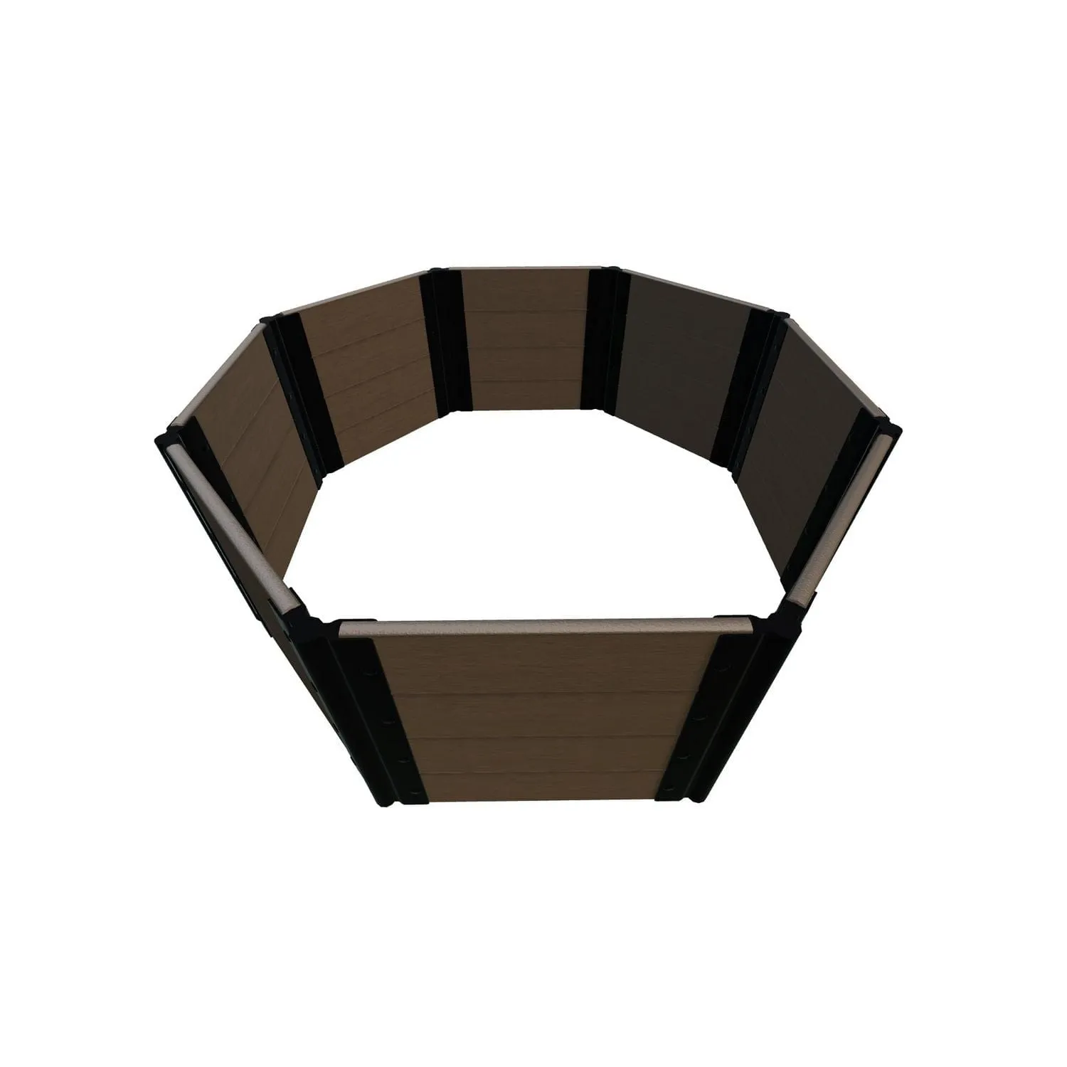 Frame It All | Tool-Free St. John Baptistry Raised Garden Bed (Octagon) 5' X 5' X 22" - Uptown Brown - 1" Profile