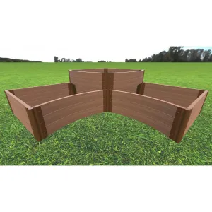 Frame It All | Tool-Free Teardrop Curved Corner Raised Garden Bed (2-Tier) 8' X 8' X 16.5" - Classic Sienna - 2" Profile