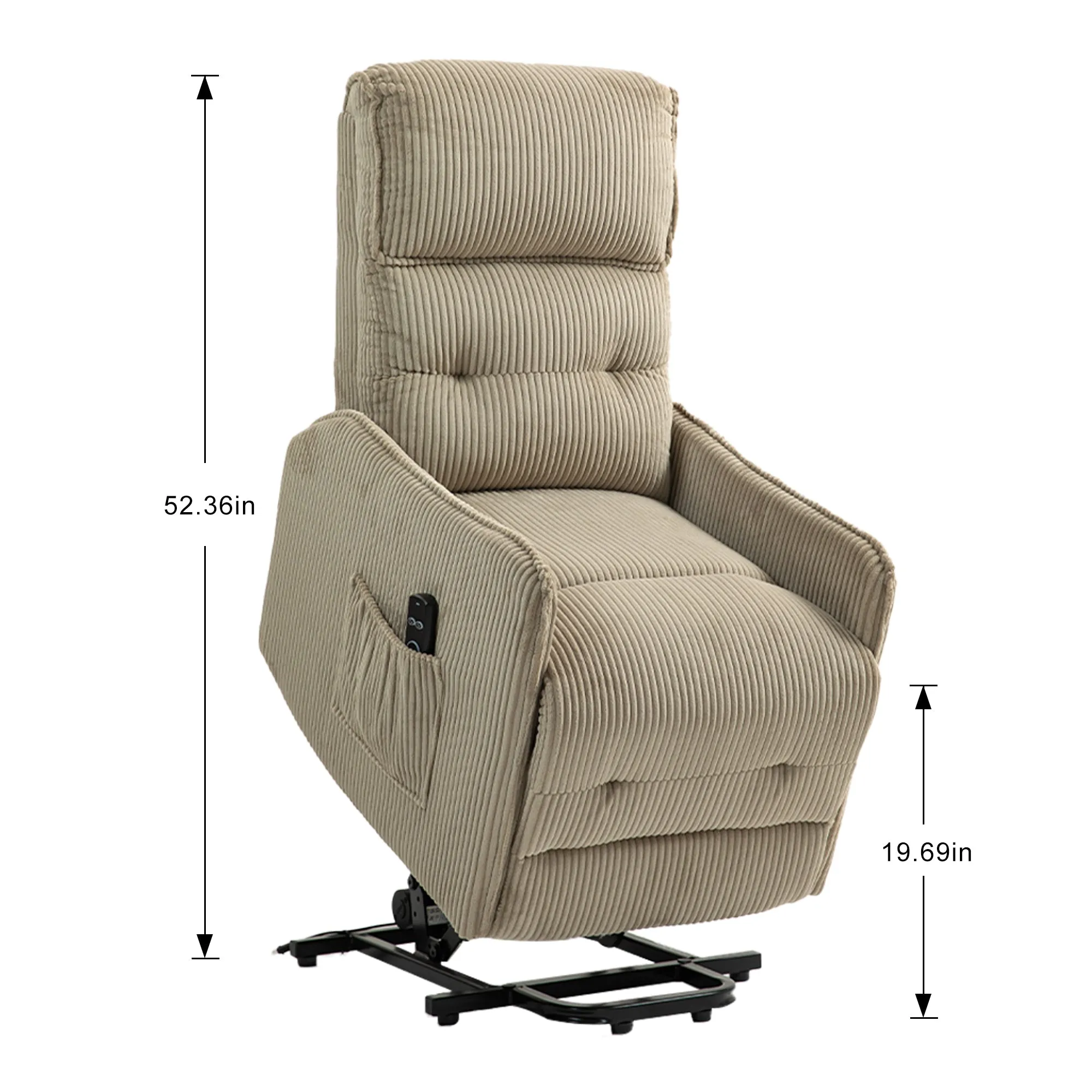 Fraser Electric Recliner Chair - Camel