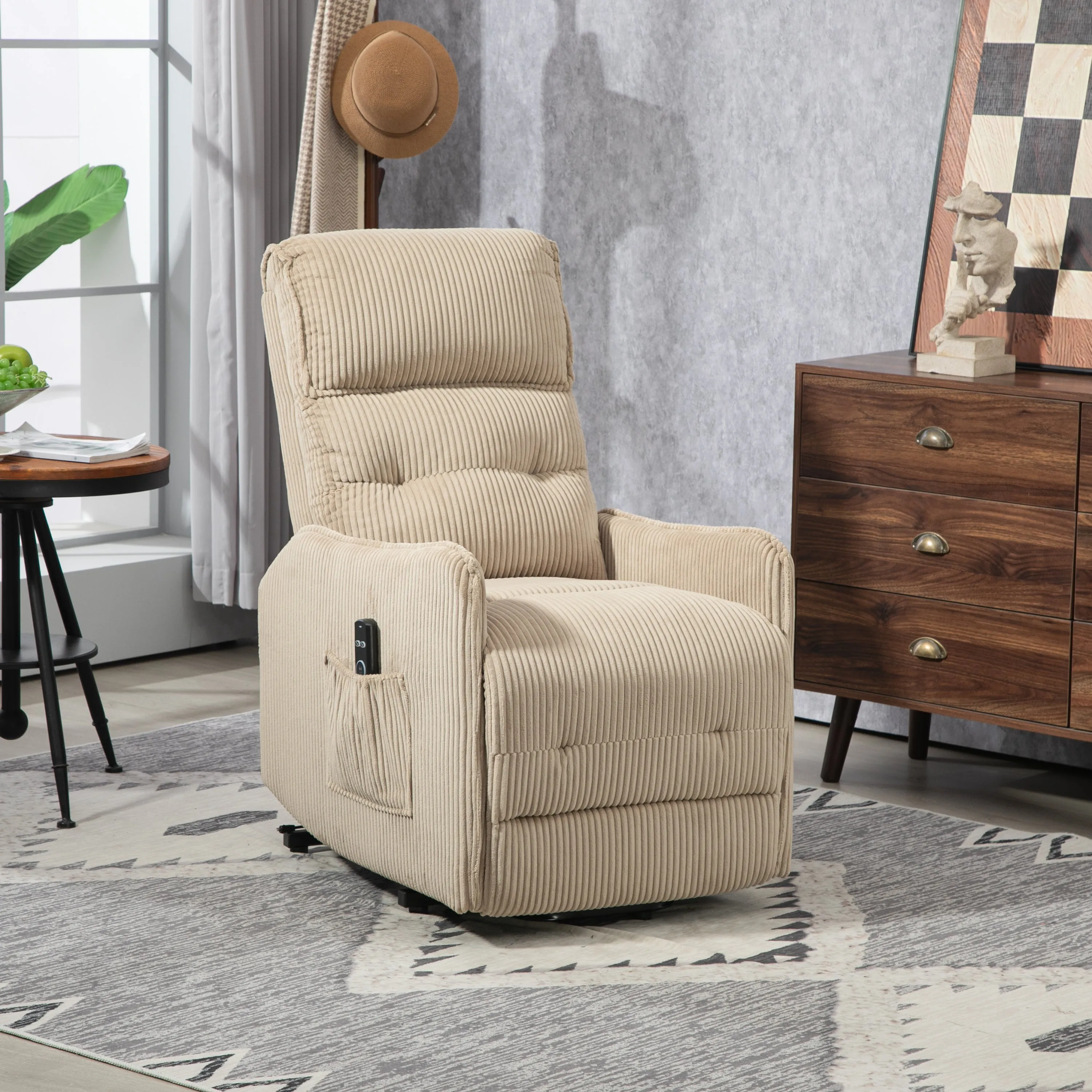 Fraser Electric Recliner Chair - Camel