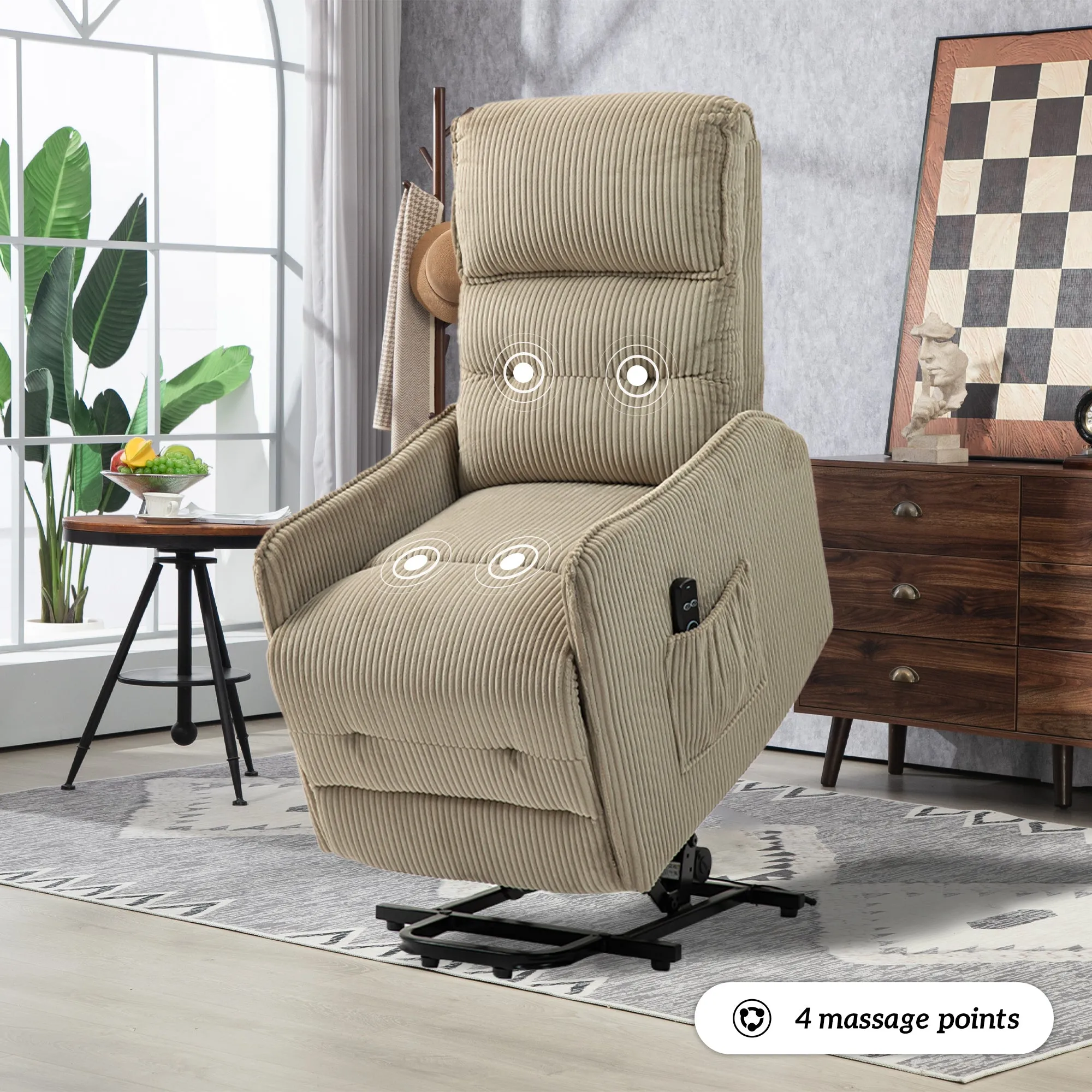 Fraser Electric Recliner Chair - Camel