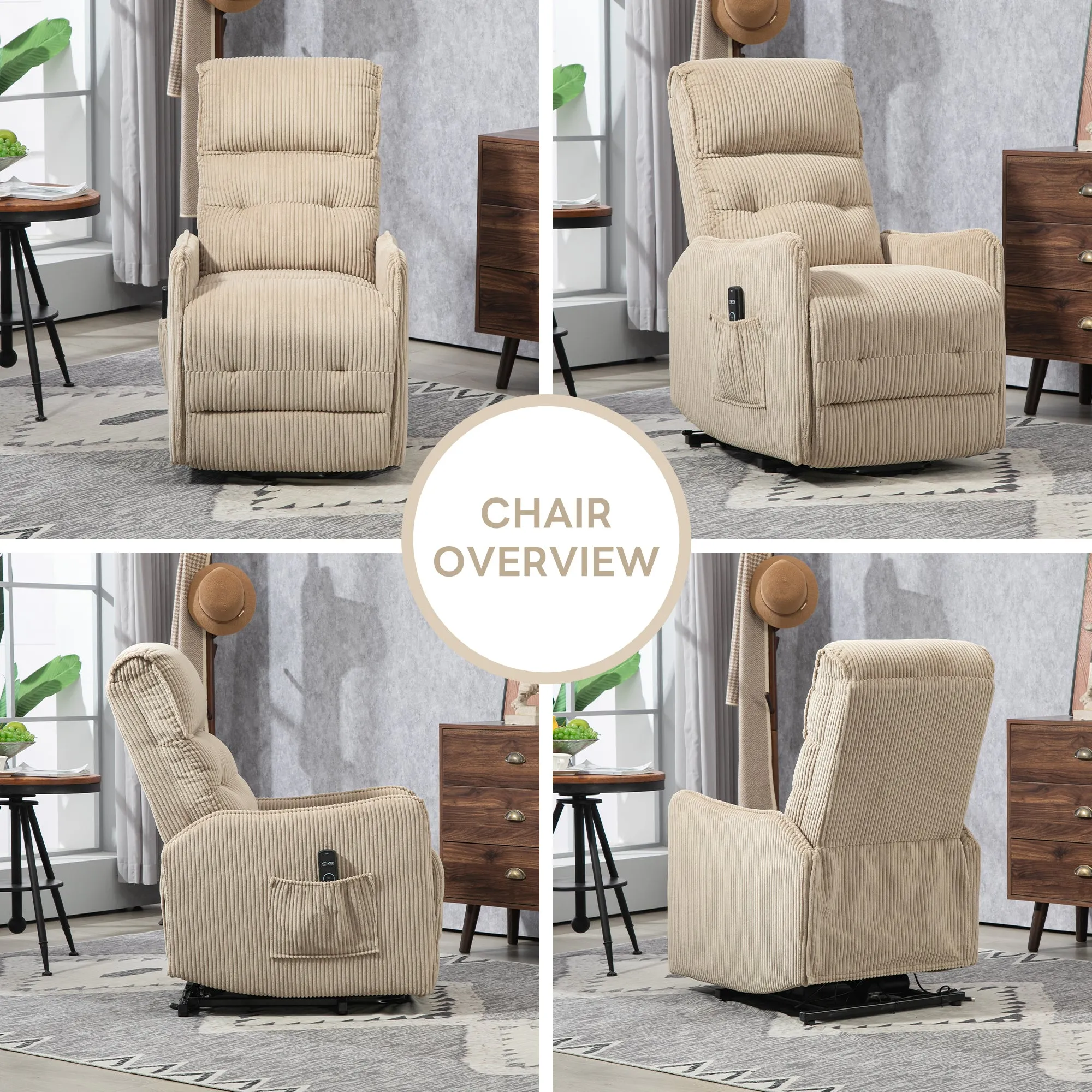 Fraser Electric Recliner Chair - Camel