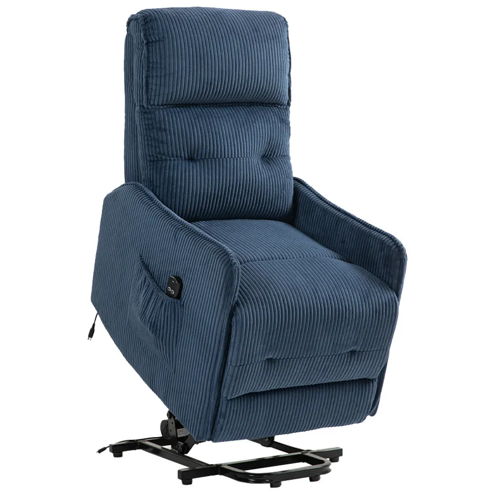 Fraser Electric Recliner Chair - Navy Blue