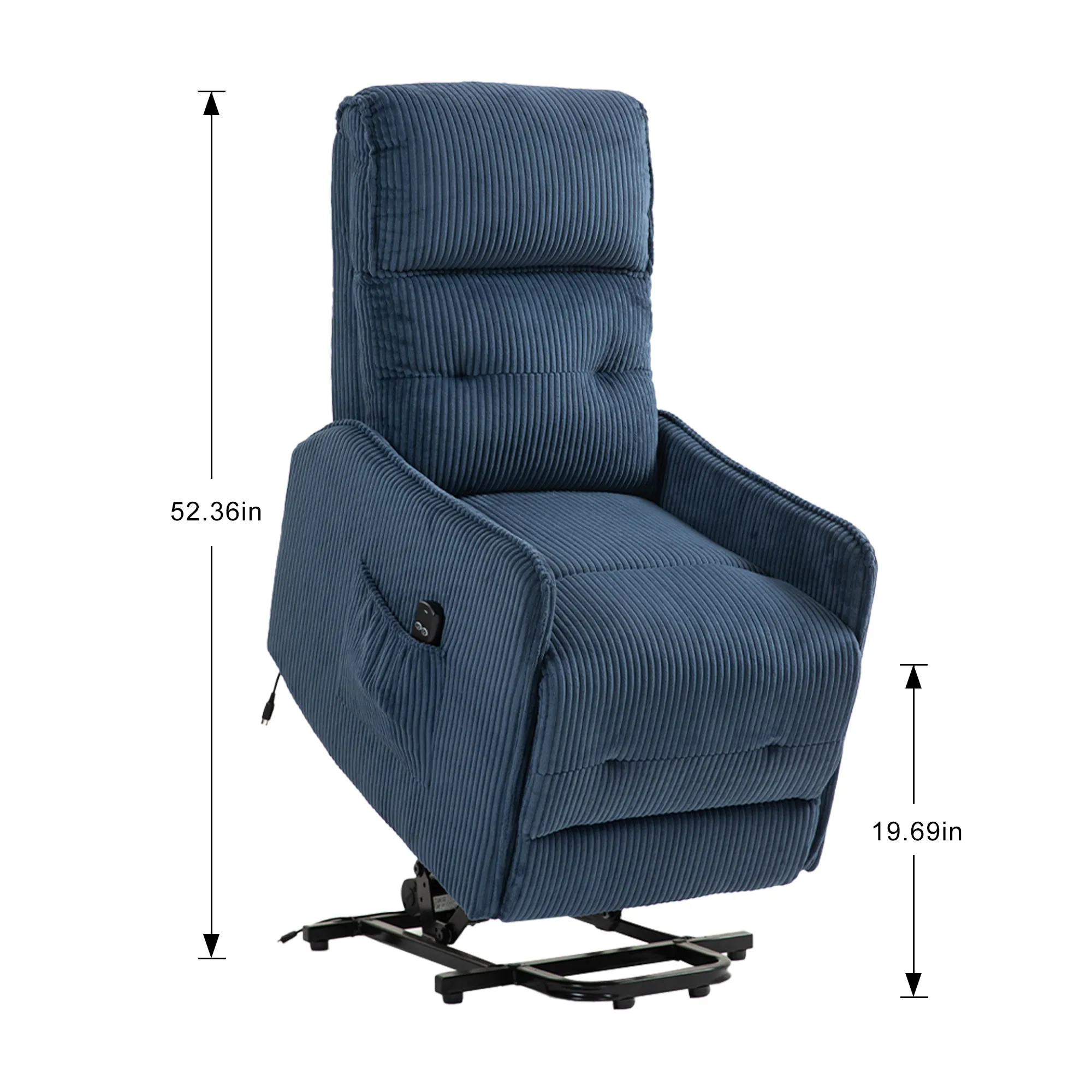 Fraser Electric Recliner Chair - Navy Blue